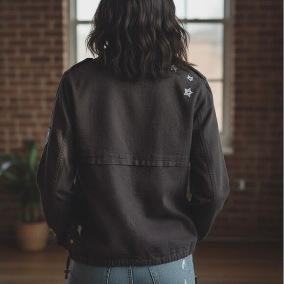 RARE Chaser x Peloton Patchwork Utility Military Jacket Brown Canvas Women’s Med - Picture 7 of 15